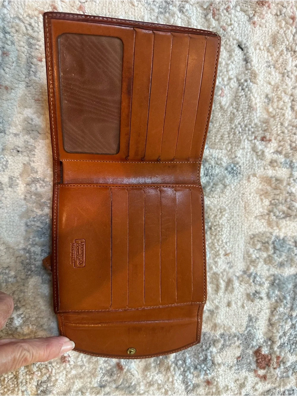 Vintage Dooney & Bourke Black and Brown Pebbled Leather Portfolio